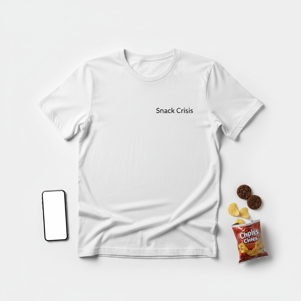 Snack Crisis tee mockup