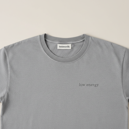 Low Energy washed grey tee by twowords.