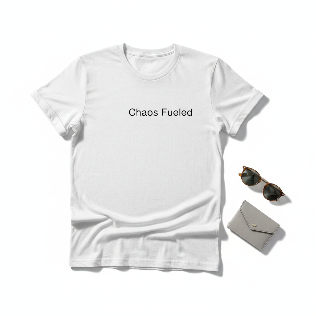 Chaos Fueled tee mockup