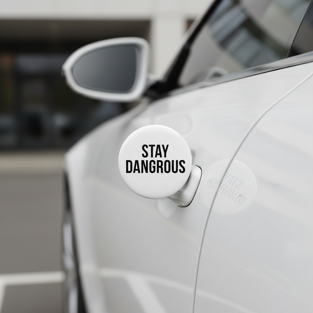 Stay Dangerous car magnet mockup