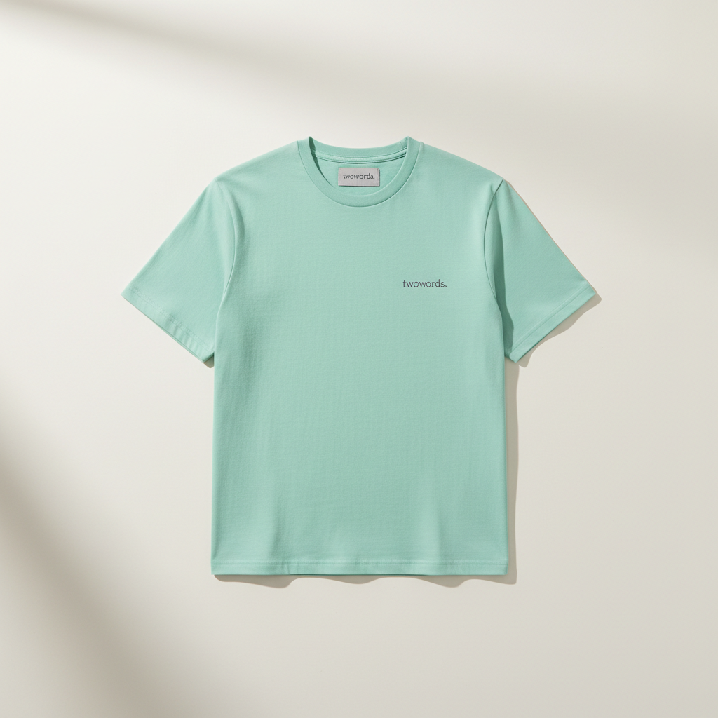 twowords. mint tee front