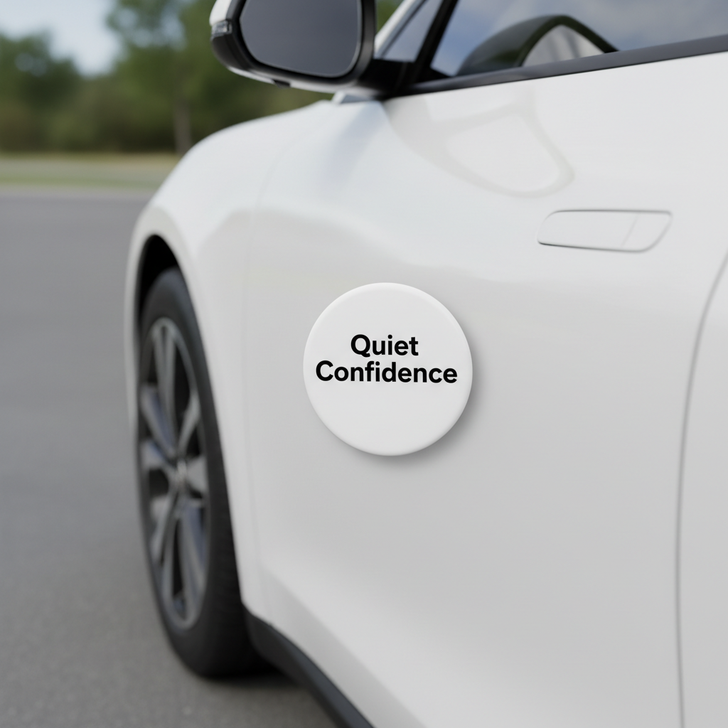 Quiet Confidence car magnet mockup