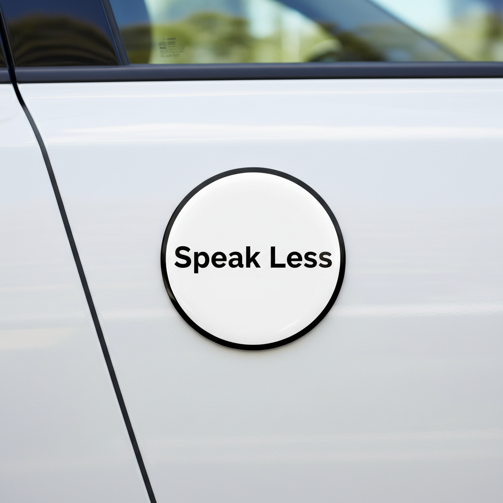 Speak Less car magnet mockup
