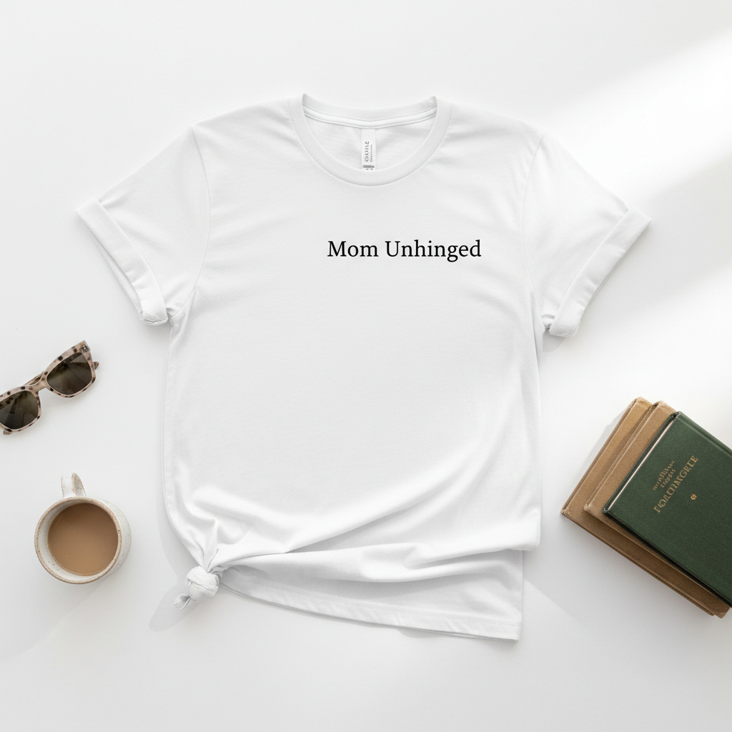 Mom Unhinged tee mockup