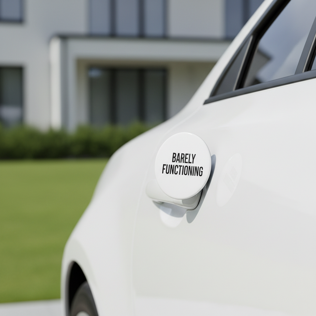 Barely Functioning car magnet mockup
