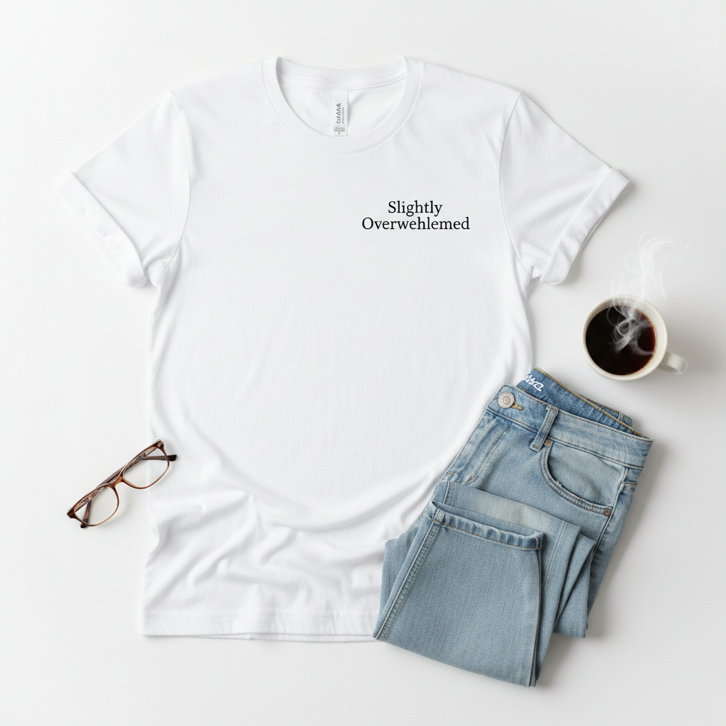 Slightly Overwhelmed tee mockup
