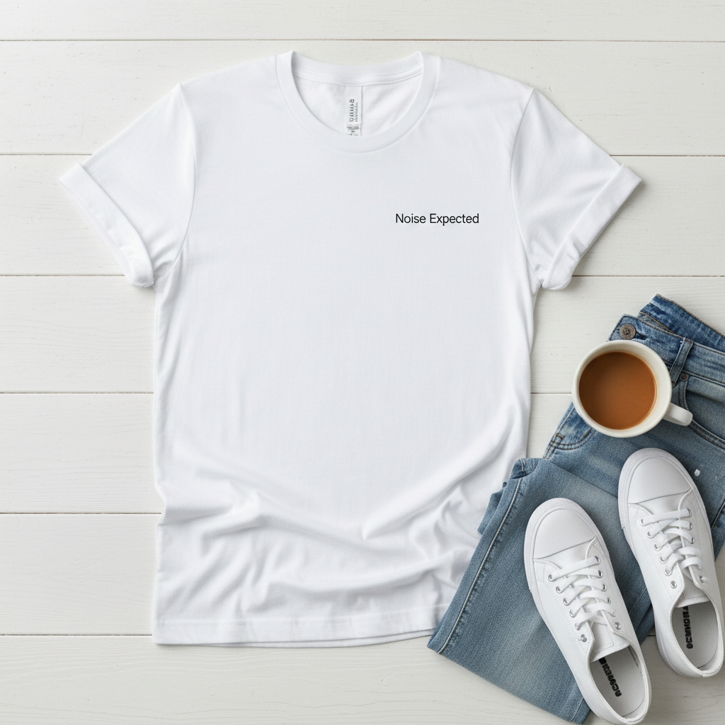 Noise Expected tee mockup
