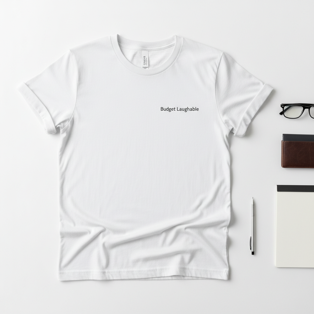 Budget Laughable tee mockup