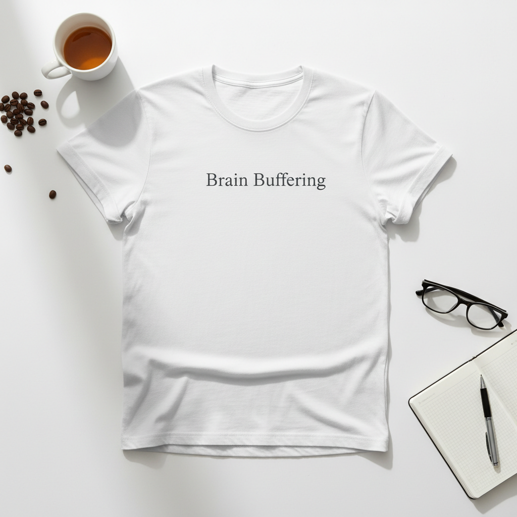 Brain Buffering tee mockup