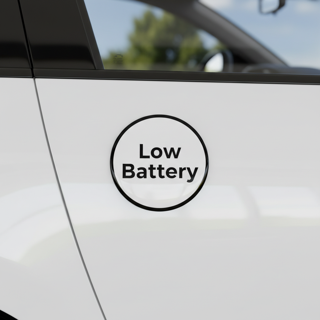 Low Battery car magnet mockup