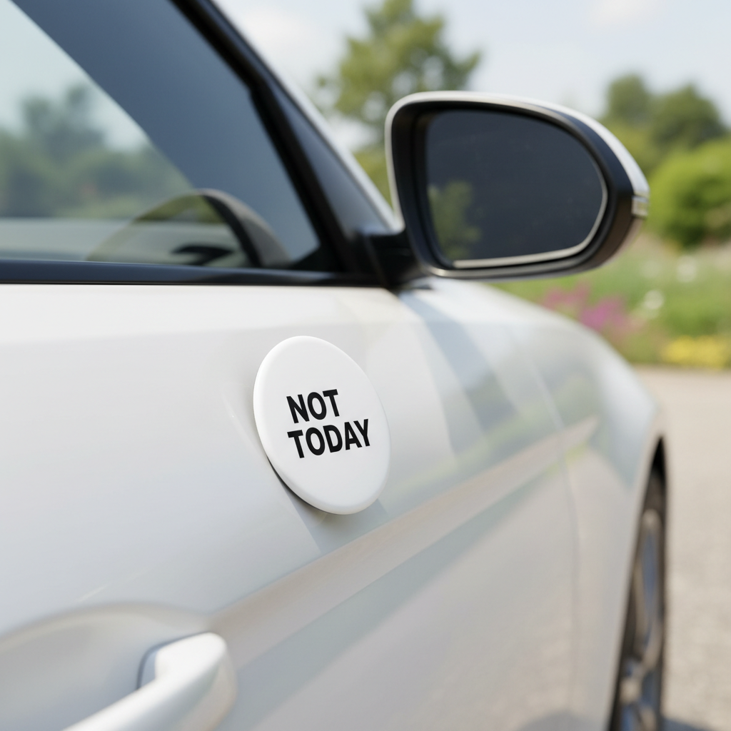 Not Today car magnet mockup