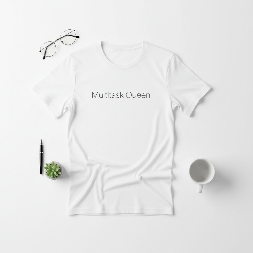 Multitask Queen tee mockup