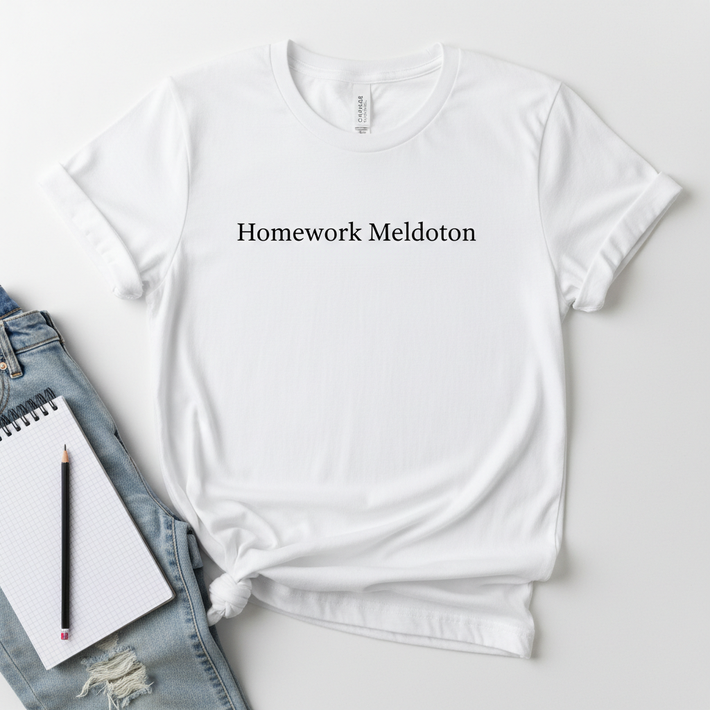 Homework Meltdown tee mockup