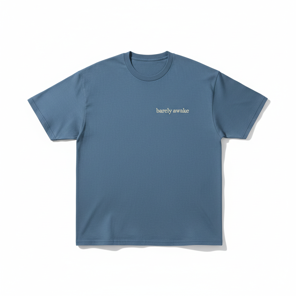 Barely Awake Tee by twowords. in dusty blue