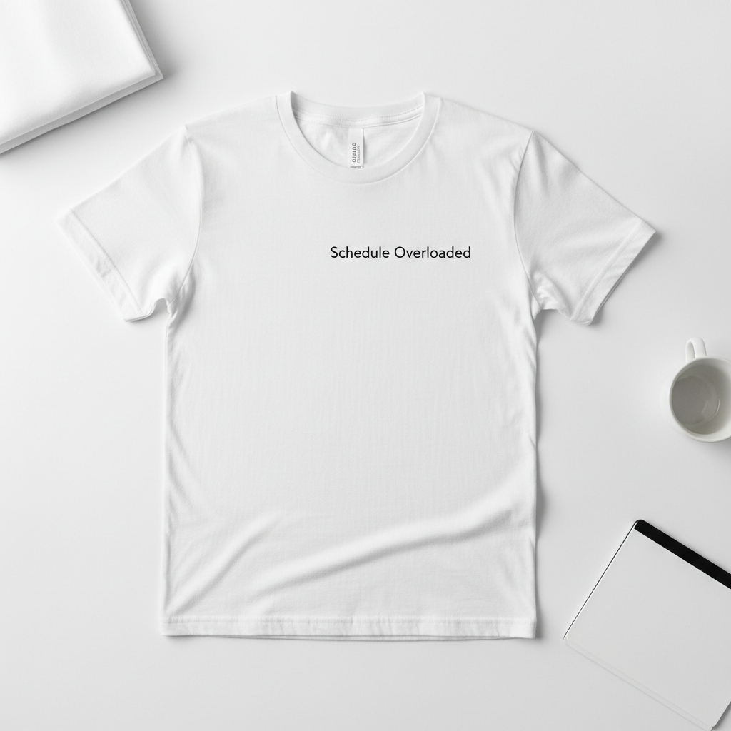 Schedule Overloaded tee mockup