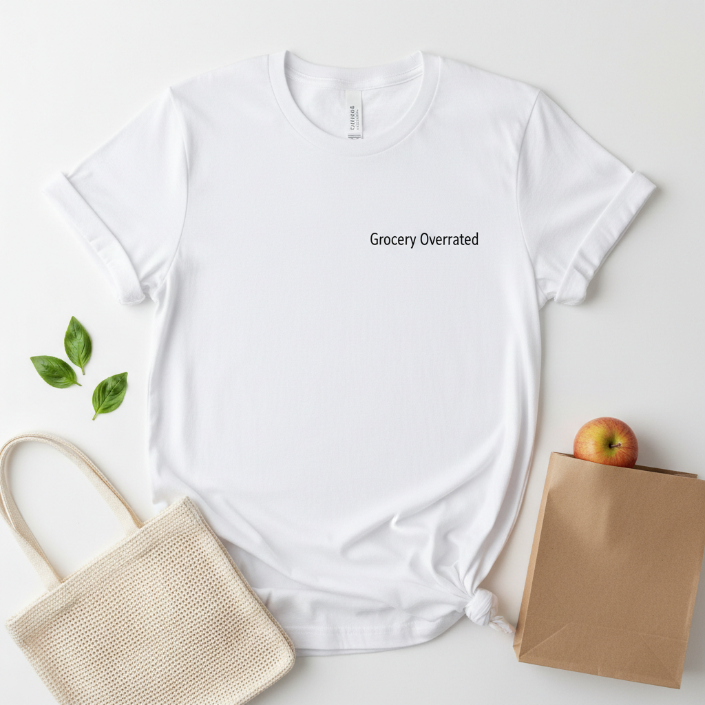 Grocery Overrated tee mockup
