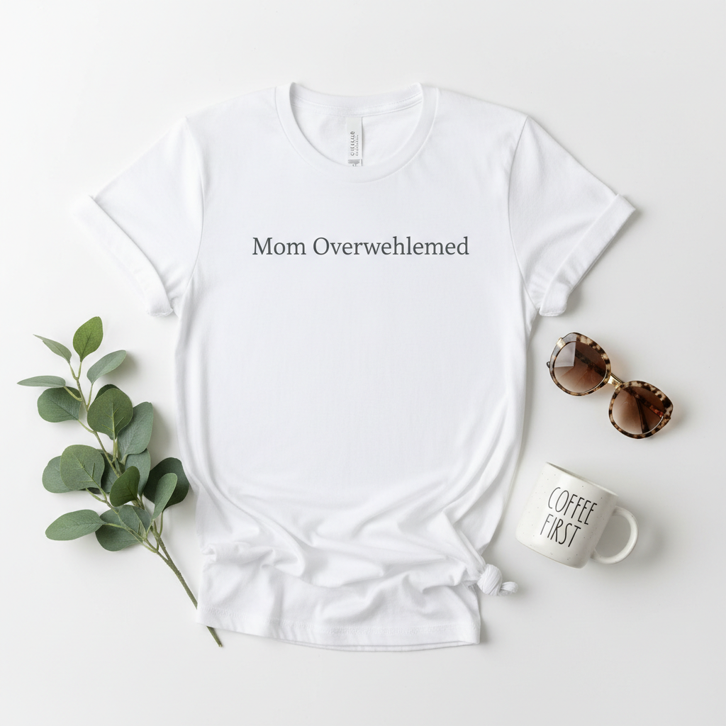 Mom Overwhelmed tee mockup