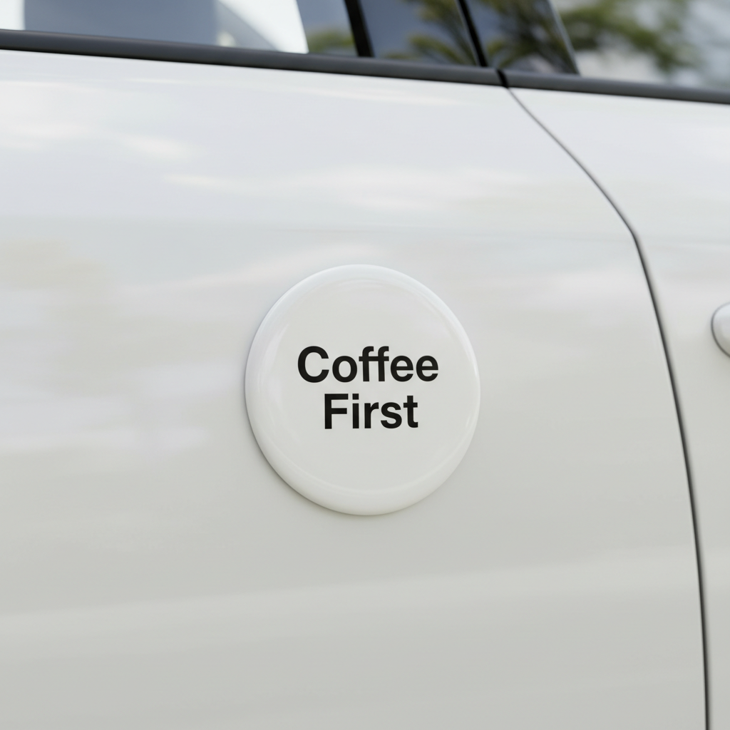 Coffee First car magnet mockup