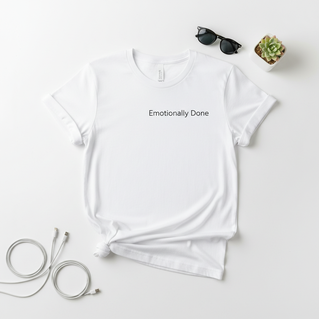 Emotionally Done tee mockup